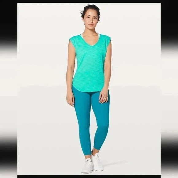 Lululemon Sweat Times Short Sleeve Heathered Eucalyptus - Picture 2 of 6